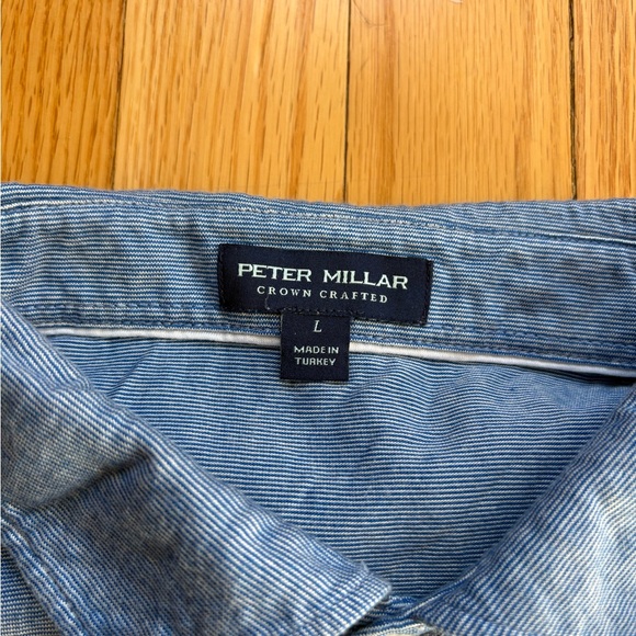 Peter Millar Crown Crafted Men’s Short Sleeve Golf Polo Shirt Large Light Blue - Picture 2 of 4